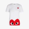 Comme Des Garçons Play Big Heart-appliqué Cotton-jersey T-shirt -VogueVibe Store 143 2000022 P1T034 WHITE ALT10