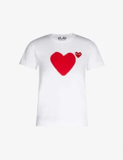Comme Des Garçons Play Heart-appliquéd Cotton-jersey T-shirt