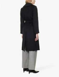 Max Mara Manuela Camel Hair Wrap Coat -VogueVibe Store 168 82052654 MANUELA NAVY ALT03
