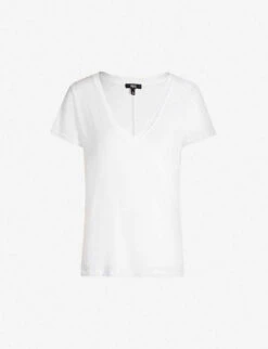 Paige Zaya V-neck Cotton And Modal-blend T-shirt