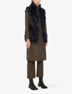 Whistles Toscana Sheepskin Shearling Gilet 9 Whistles Toscana Sheepskin Shearling Gilet -VogueVibe Store 501 10019 030031 NAVY ALT01