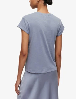 AllSaints Anna Crewneck Cotton T-shirt -VogueVibe Store R00067685 STORMCLOUDGRE ALT03