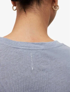 AllSaints Anna Crewneck Cotton T-shirt -VogueVibe Store R00067685 STORMCLOUDGRE ALT04