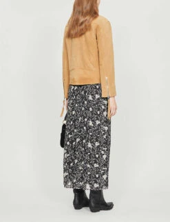 Whistles Tessa Suede Biker Jacket -VogueVibe Store R00118238 CREAM ALT02