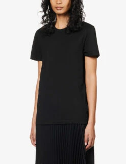 Joseph Round Neck Cotton T-shirt 9 Joseph Round Neck Cotton T-shirt -VogueVibe Store R03653769 BLACK ALT02