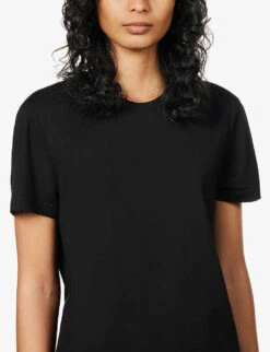 Joseph Round Neck Cotton T-shirt 11 Joseph Round Neck Cotton T-shirt -VogueVibe Store R03653769 BLACK ALT04