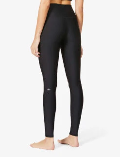 Airlift High-rise Stretch-knitted Leggings -VogueVibe Store R03654196 BLACK ALT02