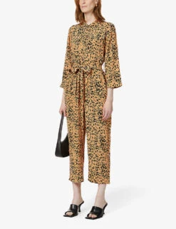 Whistles Animal-print Woven Jumpsuit -VogueVibe Store R03676904 MULTICOLOUR ALT01