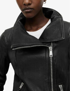 AllSaints Ellis Leather Jacket -VogueVibe Store R03711028 BLACK ALT04