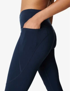 Sweaty Betty Power Workout High-rise Stretch-jersey Leggings -VogueVibe Store R03741887 NAVYBLUE ALT04
