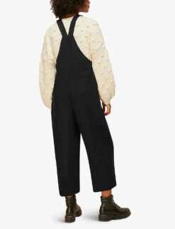 Whistles Rita Easy Woven Dungarees -VogueVibe Store R03745573 BLACK ALT02