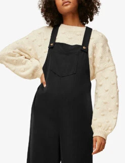 Whistles Rita Easy Woven Dungarees -VogueVibe Store R03745573 BLACK ALT04