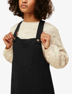Whistles Rita Easy Woven Dungarees -VogueVibe Store R03745573 BLACK ALT05