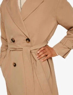 Whistles Riley Double-breasted Woven Trench Coat -VogueVibe Store R03749140 CREAM ALT05