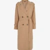 Whistles Riley Double-breasted Woven Trench Coat 1 Whistles Riley Double-breasted Woven Trench Coat -VogueVibe Store R03749140 CREAM M