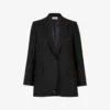 Zadig & Voltaire Star-embellished Regular-fit Stretch-weave Blazer -VogueVibe Store R03760031 NOIR M