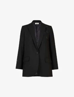 Zadig & Voltaire Star-embellished Regular-fit Stretch-weave Blazer