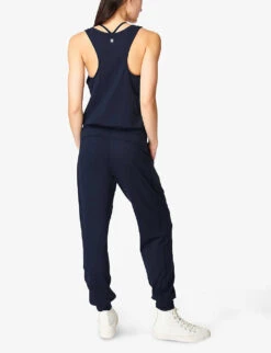Sweaty Betty Gary Relaxed-fit Stretch-woven Jumpsuit -VogueVibe Store R03763603 NAVYBLUE ALT02