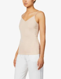 HANRO Seamless Cotton-jersey Cami Top 9 HANRO Seamless Cotton-jersey Cami Top -VogueVibe Store R03763938 BEIGE ALT02