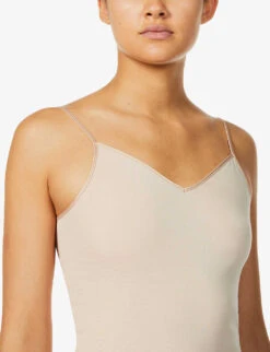 HANRO Seamless Cotton-jersey Cami Top 11 HANRO Seamless Cotton-jersey Cami Top -VogueVibe Store R03763938 BEIGE ALT04