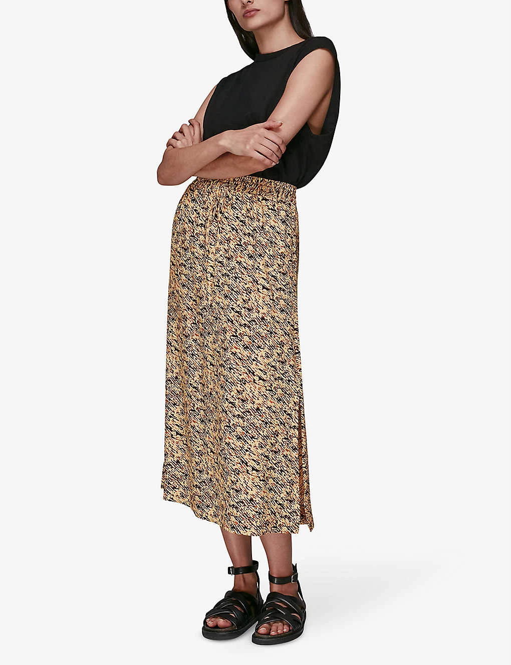 Whistles Bark-print Woven Midi Skirt 4 Whistles Bark-print Woven Midi Skirt - Image 2