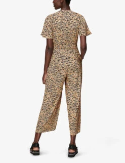 Whistles Bark-print Woven Jumpsuit -VogueVibe Store R03787462 MULTICOLOURED ALT02