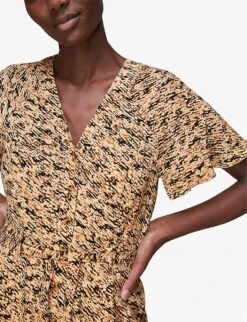 Whistles Bark-print Woven Jumpsuit -VogueVibe Store R03787462 MULTICOLOURED ALT03