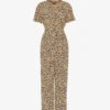 Whistles Bark-print Woven Jumpsuit -VogueVibe Store R03787462 MULTICOLOURED M