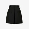 Sandro Hugo High-rise Woven Shorts -VogueVibe Store R03787608 NOIRGRIS M