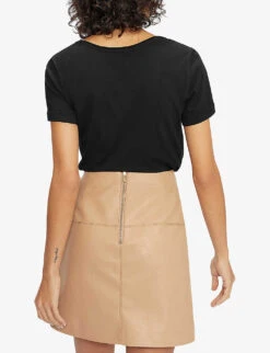 Ted Baker Miarna Relaxed-fit Cotton-jersey T-shirt -VogueVibe Store R03797480 BLACK ALT02