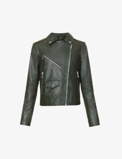 Whistles Agnes Zip-through Leather Biker Jacket