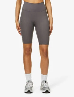 Ultimate Fitted High-rise Stretch-jersey Bike Shorts -VogueVibe Store R03832990 DARKGREY ALT02