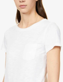 Round-neck Organic-cotton T-shirt 10 Round-neck Organic-cotton T-shirt -VogueVibe Store R03842162 WHITE ALT04