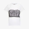 Alexander McQueen Lace-print Cotton-jersey T-shirt -VogueVibe Store R03851336 WHITEBLACK M