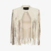 AllSaints Astral Tasselled Leather Gilet -VogueVibe Store R03876068 WHITE M