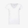 V-neck Organic-cotton T-shirt -VogueVibe Store R03879546 WHITE M