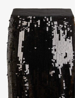 Pre-loved Gerard Darel Sequin-embellished Midi Skirt -VogueVibe Store R03886681 BLACK ALT02