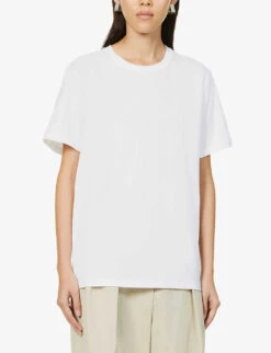 Joseph Relaxed-fit Cotton-jersey T-shirt -VogueVibe Store R03900778 WHITE ALT02