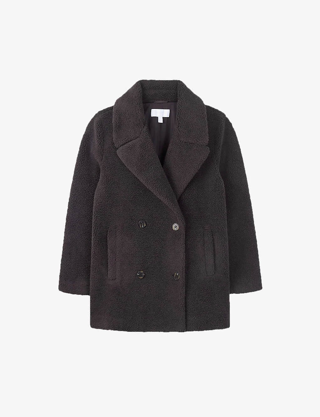 Double-breasted Button-up Woven Teddy Coat 3 Double-breasted Button-up Woven Teddy Coat