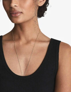 Reiss Violet Scoop-neck Ribbed Cotton-jersey Vest -VogueVibe Store R03902319 BLACK ALT04