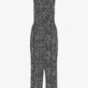 Whistles Josie Spot-print Check Woven Jumpsuit -VogueVibe Store R03907588 BLACK M