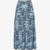 Whistles Hyena Spot-print Tiered Woven Midi Skirt -VogueVibe Store R03918791 MULTICOLOURED M