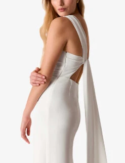 Whistles Thelma Wide-leg Woven Wedding Jumpsuit -VogueVibe Store R03920210 CREAM ALT02