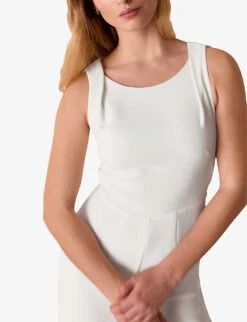 Whistles Thelma Wide-leg Woven Wedding Jumpsuit -VogueVibe Store R03920210 CREAM ALT04