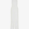 Whistles Thelma Wide-leg Woven Wedding Jumpsuit -VogueVibe Store R03920210 CREAM M