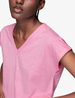 Whistles Willa Organic Cotton-jersey T-shirt 9 Whistles Willa Organic Cotton-jersey T-shirt -VogueVibe Store R03929935 PINK ALT02