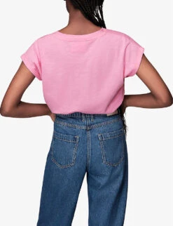 Whistles Willa Organic Cotton-jersey T-shirt 10 Whistles Willa Organic Cotton-jersey T-shirt -VogueVibe Store R03929935 PINK ALT03
