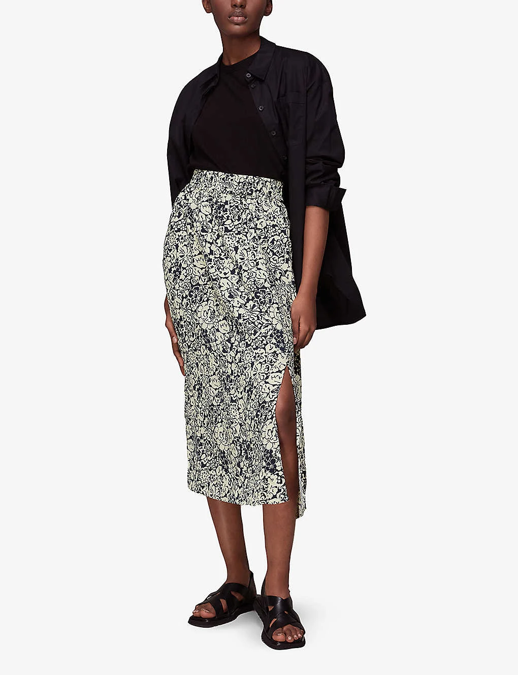 Whistles Floral-print Woven Midi Skirt 3 Whistles Floral-print Woven Midi Skirt