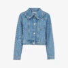 Whistles Frill-collar Denim Jacket -VogueVibe Store R03937987 BLUE M