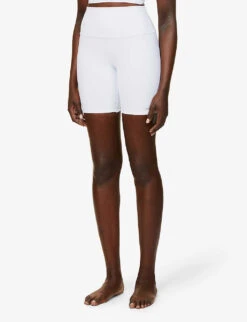 Logo-print High-rise Stretch-woven Shorts 8 Logo-print High-rise Stretch-woven Shorts -VogueVibe Store R03938599 WHITE ALT02